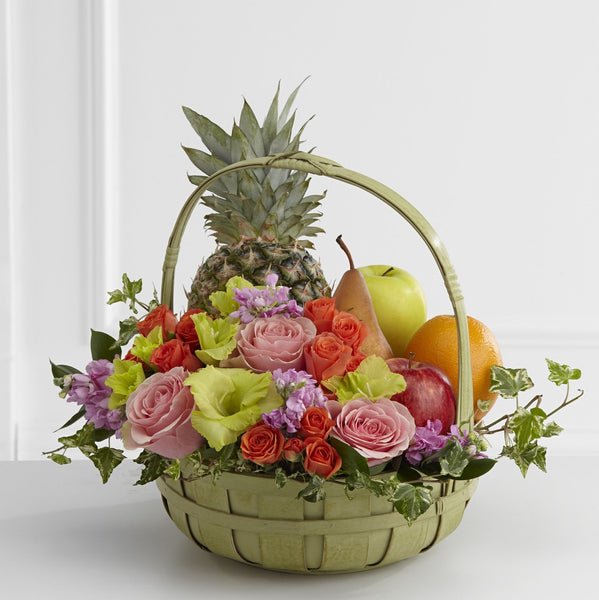 Fruit and Flower Gift Basket