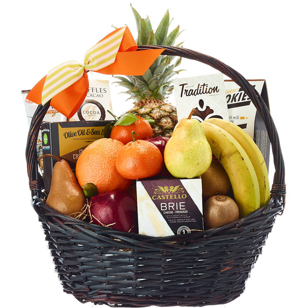 GOURMET AND FRUIT GIFT BASKET