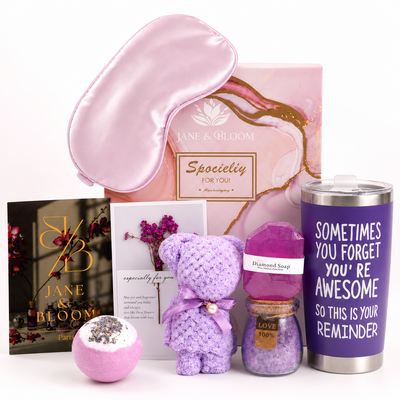 Evening Bloom Spa Gift Set – 6Pc Purple-Themed Bath & Body Treats