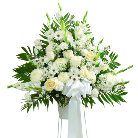 Classic White Funeral Arrangement